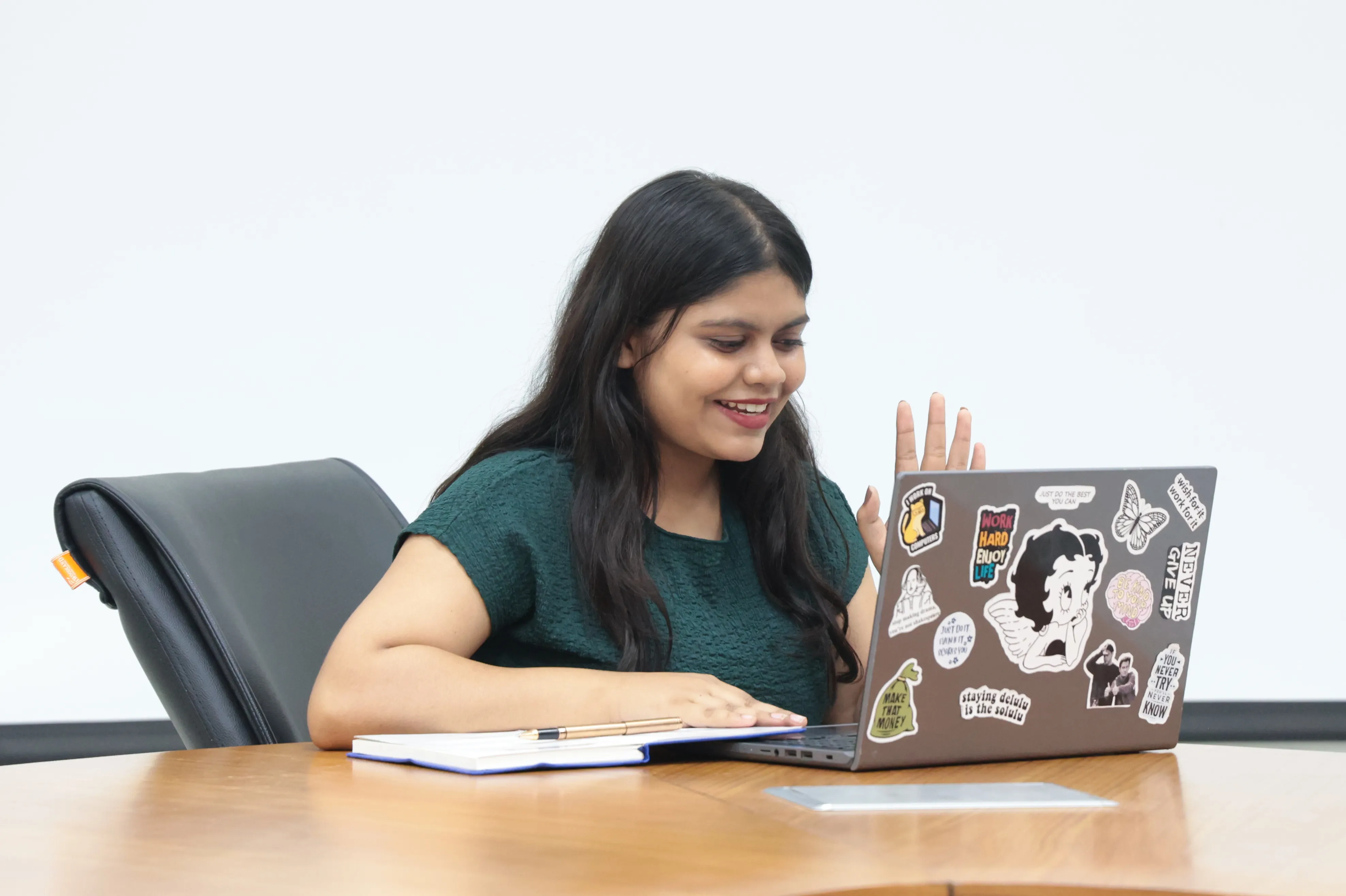 Student studying at desk